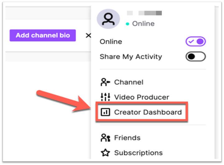 creator dashboard in twitch